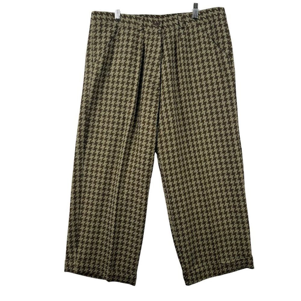 Allegro Vintage Houndstooth Tweed Dress‎ Pants Women's XL 34 60s Corp Gremlin